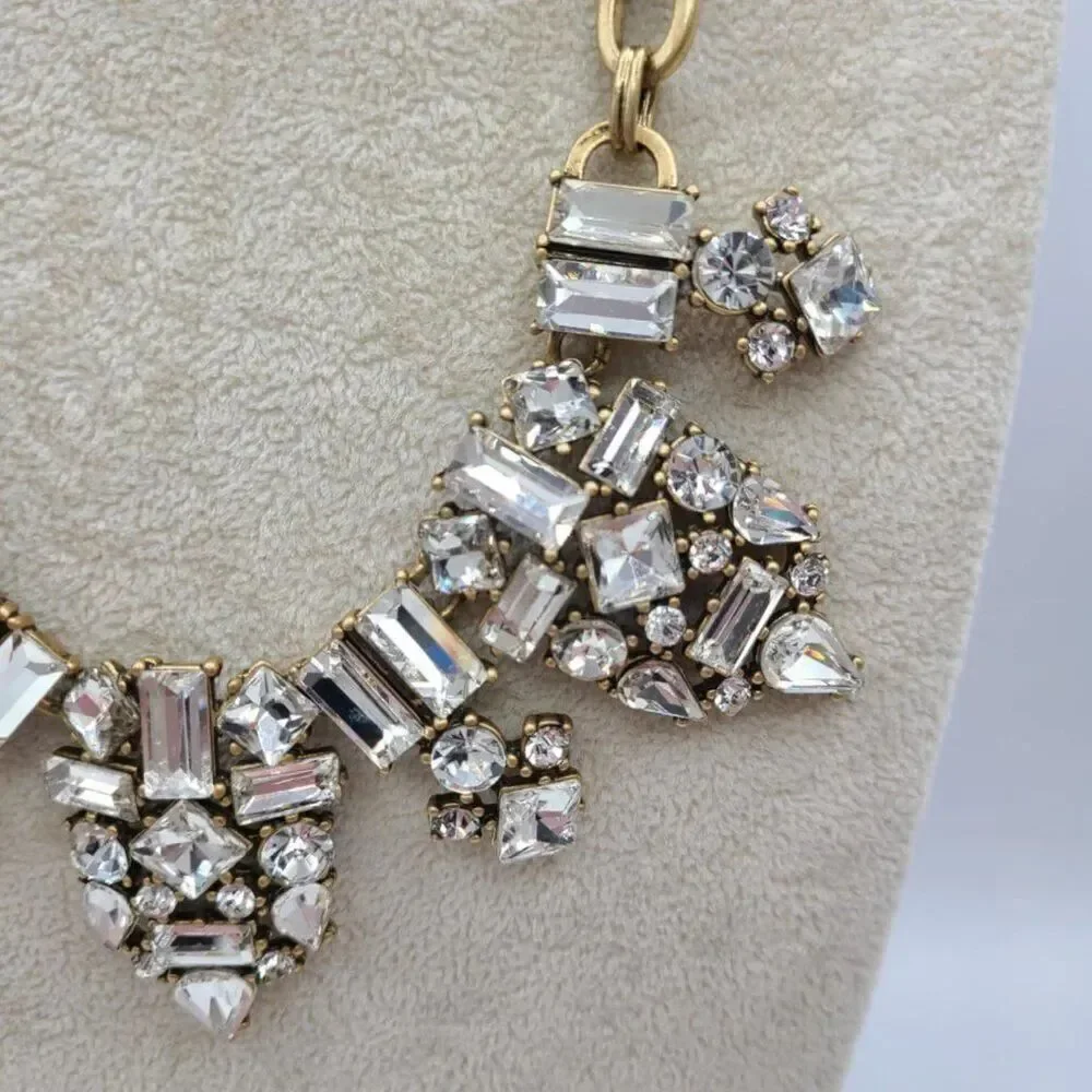 J Crew Clear Crystal Statement Necklace